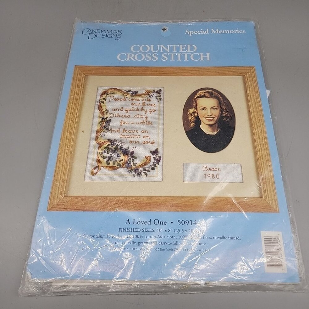 NEW 1980 Candamar Designs A Loved One 50914 Counted Cross Stitch Kit 10x8 9669